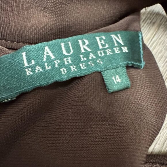 Lauren Ralph Lauren Sleeveless Halter Dress Espresso Brown Size 14 NWT - Picture 4 of 6